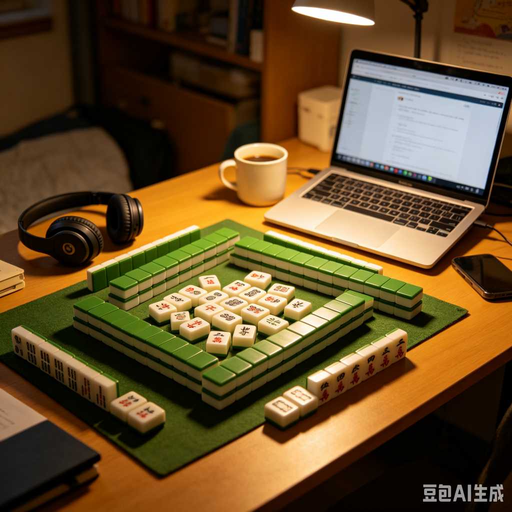 stylish text mahjong set